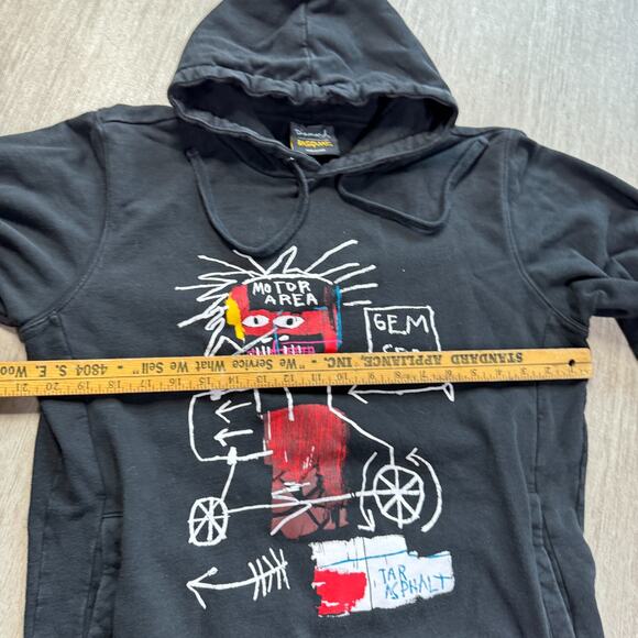 Diamond Supply x Basquiat Gem Spa Hoodie Size M Art Pullover VTG Y2K Black - Picture 5 of 7